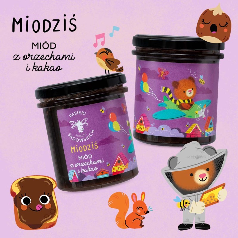 Miodziś - Miód z orzechami i kakao 410 g + NIESPODZIANKA