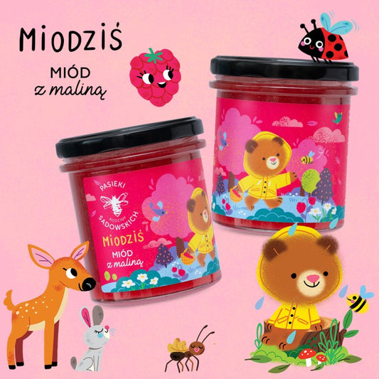 Miodziś - Miód z maliną 430 g + NIESPODZIANKA